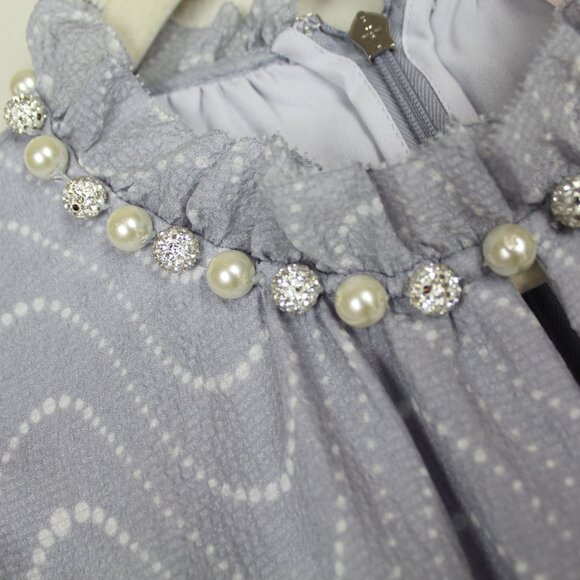 NEW Kate Spade Wavy Dot Ruffled Neck Silk Dress - Picture 13 of 13